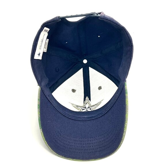 Dallas Cowboys Veterans NFL Camo & Navy OSFA Cap Hat American Flag Patch & Star - Picture 14 of 16